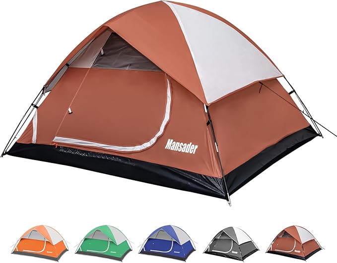 Camping Tent, Waterproof 2/3/4 Person Tents for Camping, Lightweight Easy Set Up Outdoor Hiking Tent Backpacking Tent with Carry Bag, Backpack Tent Suit for Family Beach Hiking Travel