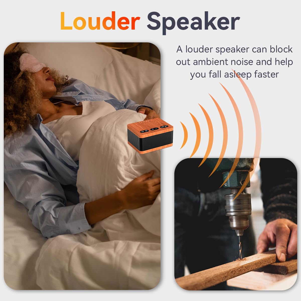 DailyBody Sound Machine White Noise Machine with 30 Soothing Sounds 32 Levels Volume 5 Timers and Memory Function Effectively Blocks Noise Ideal Sleep Machine for Baby Kids Adults… (Wood Grain)