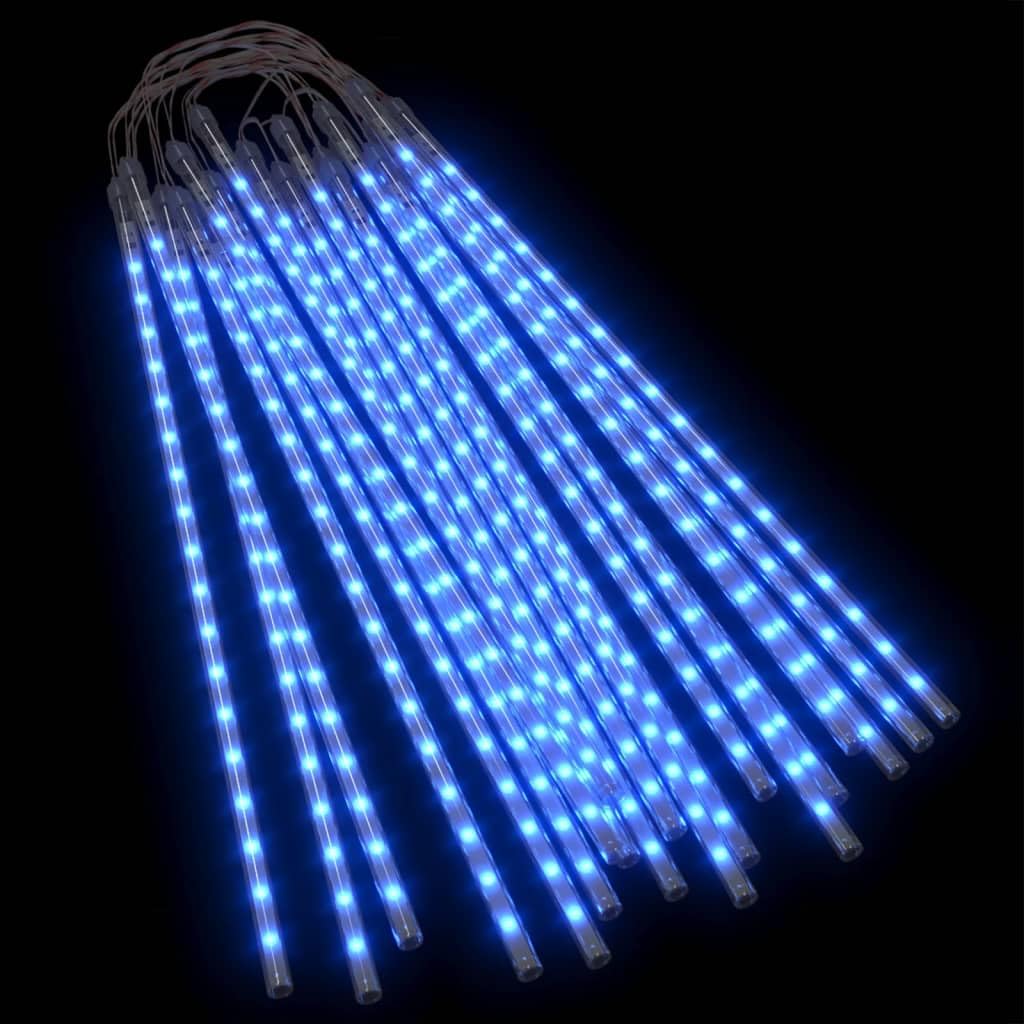 vidaXL LED Meteor Lights - 20 pcs, 2 ft, Blue, Water-Resistant, USB Powered, Model 328555