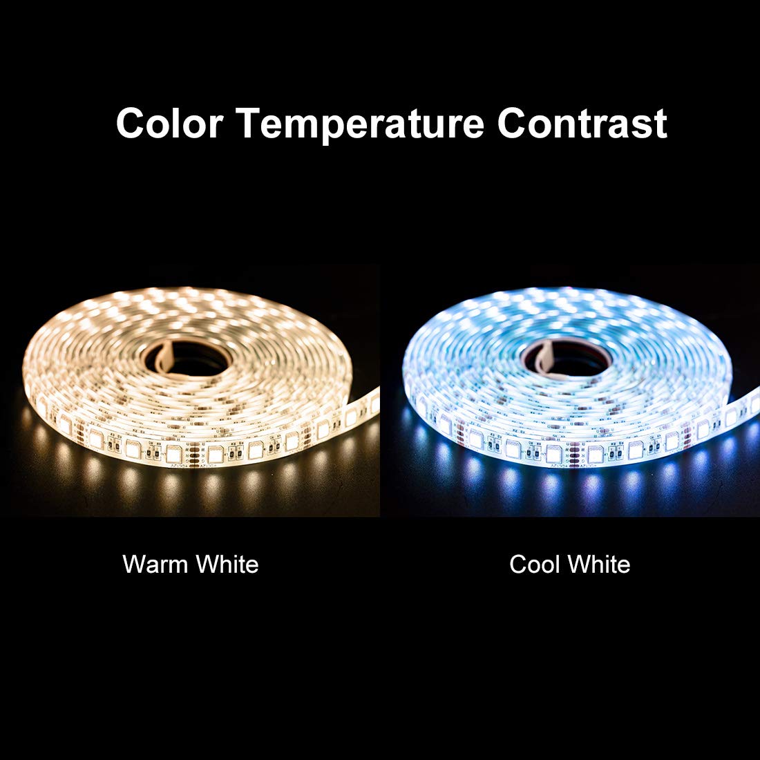 Btf-Lighting 5050 Rgbw Led Tape Light 5M 60 Leds/M, Cool White & Rgb, Ip30, White Pcb, Model 24Vrgbcw45M