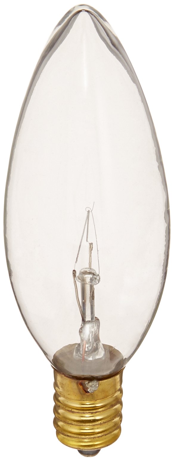 Bulbrite Incandescent B10 Light Bulb, 25W Clear E14 Base, Model 400425, Glass