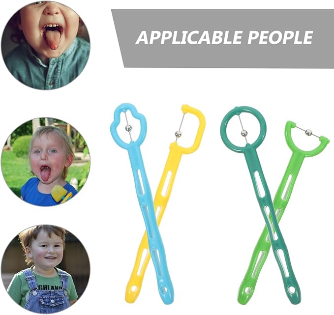 Tongue Trainer, 4PCS Tongue Exerciser for Speech Myofunctional Therapy Tools Tip Lateralization and Elevation Therapeutic Tool Set for Apraxia Improve Feeding Skills