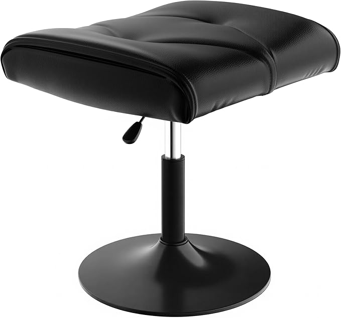 VECELO Foot Rest Under Desk Ottoman, PU Height Adjustable Footrest with Comfort Padding, Leg Rest for Desk for Relieving L...