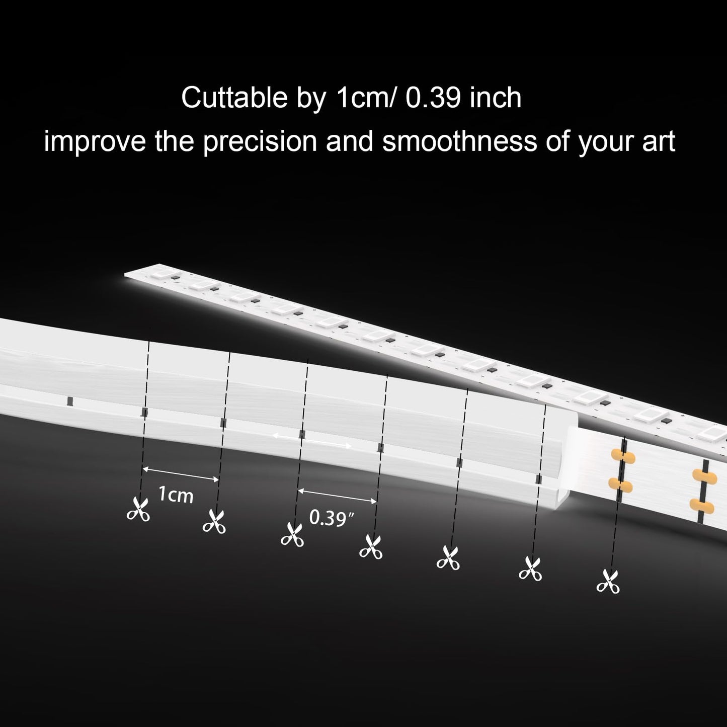 Vasten Flexible White Led Neon Flex Rope Light, Ip67 Waterproof, 8X16Mm, 5000Mm Silica Gel Tube