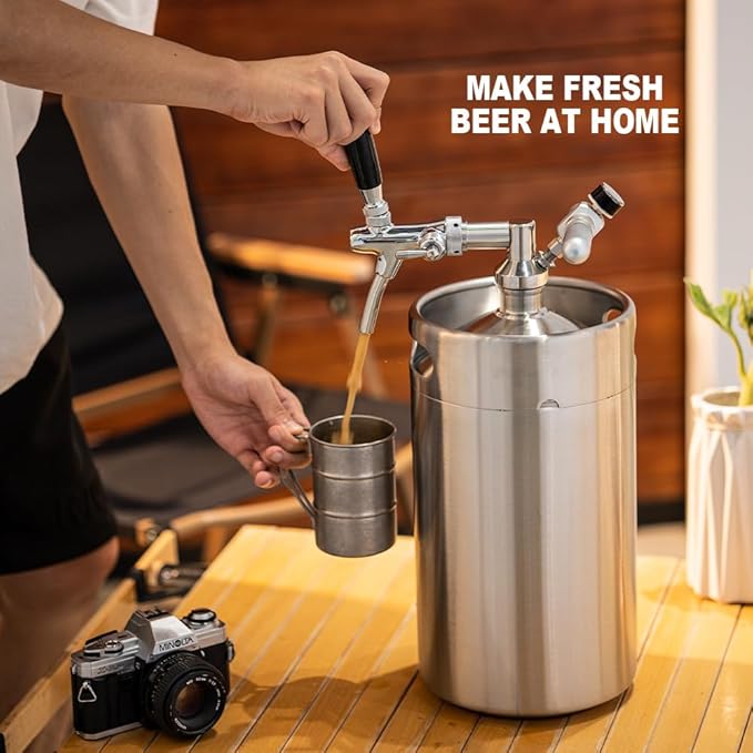 270OZ Mini Keg Growler, Pressurized Home Dispenser System with Adjustable Faucet Keeps Carbonation and Fresh for Homebrew, Craft and Draft Beer