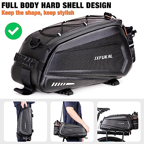 JXFUKAL Bike Bags for Bicycle Rear rack - 9.5L/17L/40L Hard Shell Waterproof Bike Ebike Trunk Pannier Saddle Seat Bag Carr...