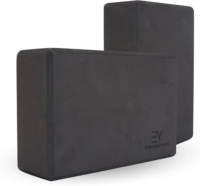 Everyday Yoga Foam Block and Yoga Strap Set, Soft Non-Slip Surface for Stability, Balance, and Deepen Stretches - Ideal fo...