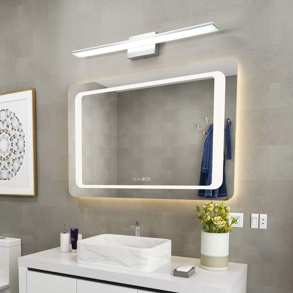 Brivolart Modern Vanity Light Bar 16W Chrome 32 Metal Led Fixture For Bathroom & Bedroom, Model 6420, 6000K