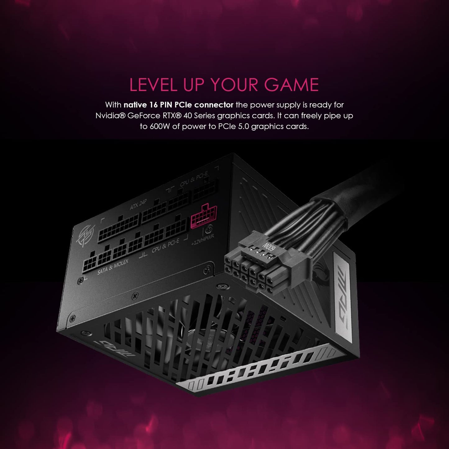 Msi Mpg A850G Pcie 5.1 & Atx 3.1 Gaming Power Supply - Full Modular - 80 Plus Gold Certified 850W - 100% Japanese 105C Capacitor