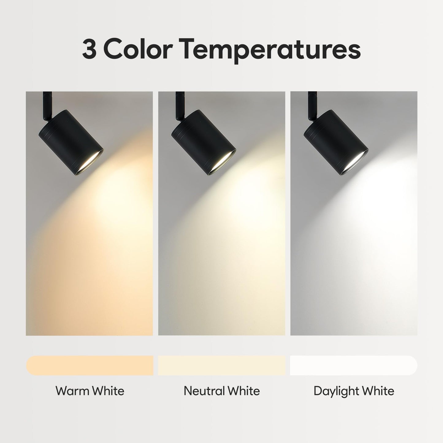 Vonluce 4 Light Track Light Fixture  Led Track Lighting Kit With Rotatable Track Heads  3-Color Gu10 Bulbs Included  Modern Ceiling Spotlight For Kitchen Office Closet Studio Bedroom  Black