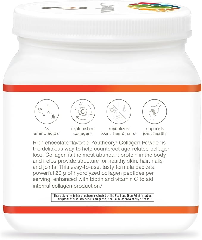 Youtheory Collagen Powder - Premium Collagen Supplement with Vitamin C & Biotin - Healthy Hair, Skin, Nails & Joints - Hydrolyzed & Highly Absorbable - Dairy, Soy & Gluten Free - Citrus Twist - 20 oz