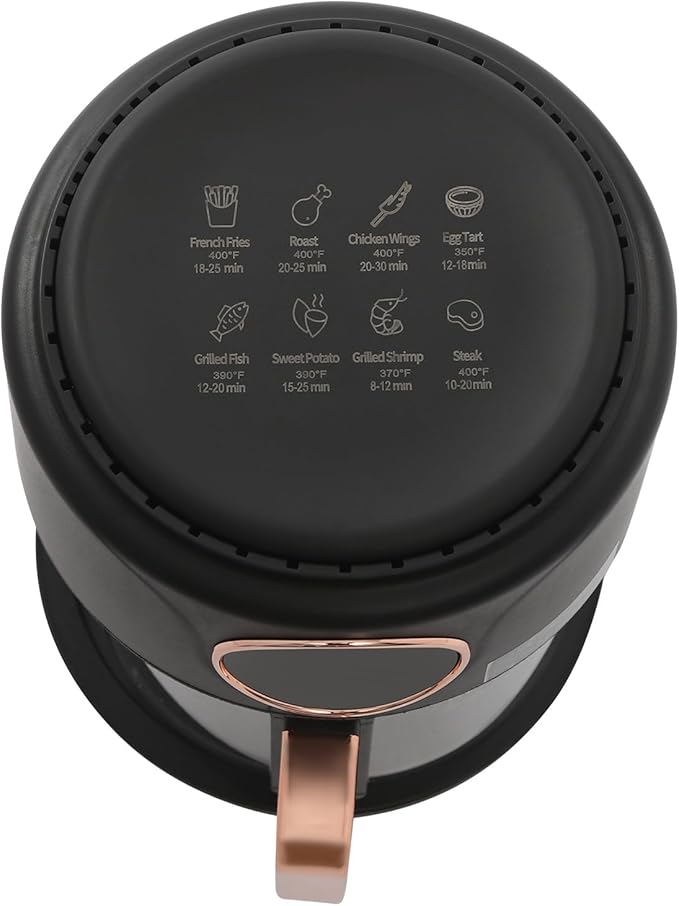 Glass Air Fryer 3.81QT with 360° View, 1200W Touchscreen & 8 Presets, Borosilicate Glass Pot for Healthy Frying, Family Kitchens, Restaurants (Black)