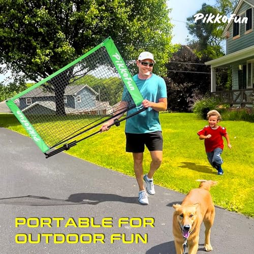 PIKKOFUN Mini Pickleball Net (5 FT Wide), Small Portable Dink Practice Net for Indoor & Outdoor, 60-Second Tool-Free Setu...