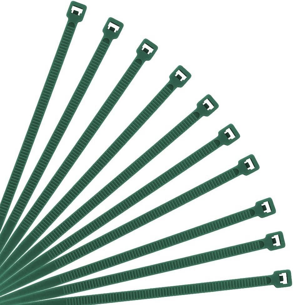 XINGO Cable Zip Ties (500 Pack), 40 Lbs Tensile Strength-Heavy Duty, Self-Locking Nylon Plastic Wire Ties in Assorted Sizes and Colors for indoor and outdoor (12 inch, Dark Green)
