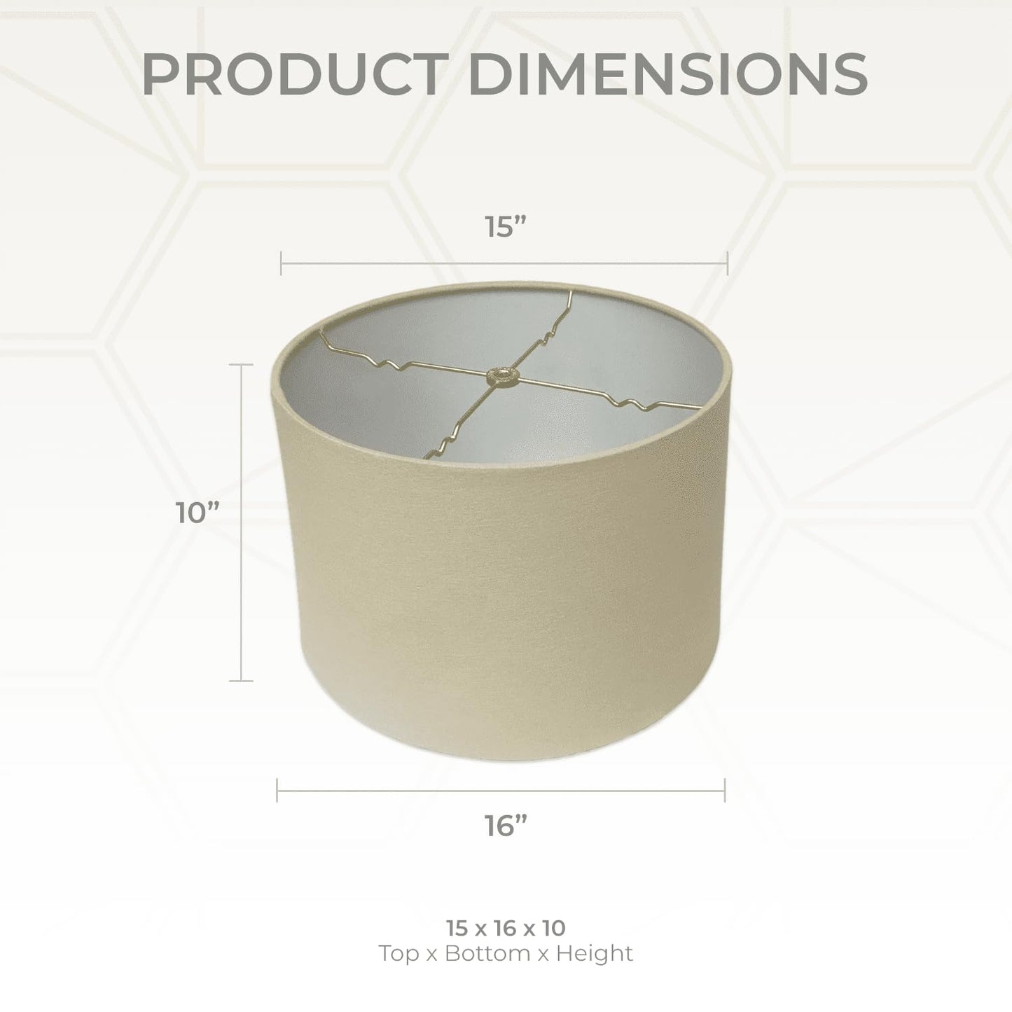 Royal Designs, Inc. Drum Lamp Shade, Linen Beige, 15 x 16 x 10, Model HB-610-16LNBG-2, 2 Pack