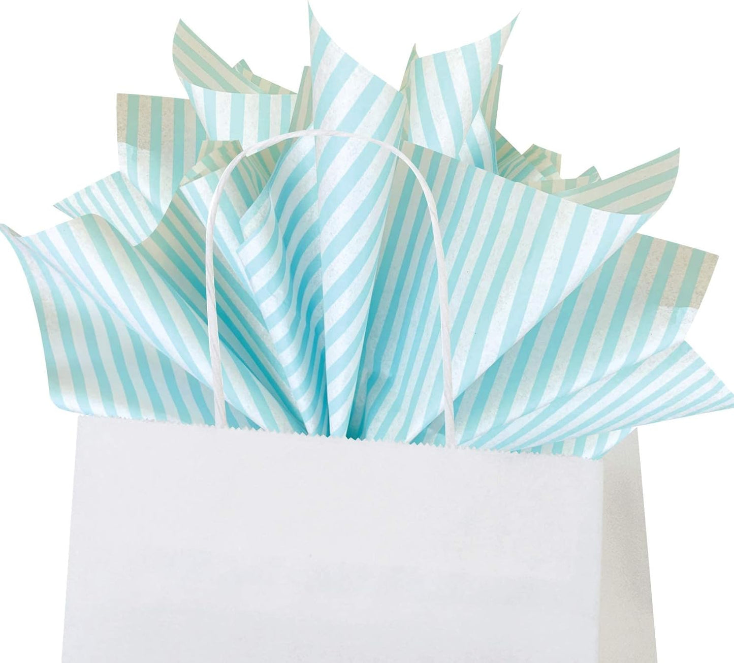 Flexicore Packaging Azure Pin Stripe Print Gift Wrap Tissue Paper Size: 15 Inch X 20 Inch | Count: 10 Sheets | Color: Azure Pin Stripe