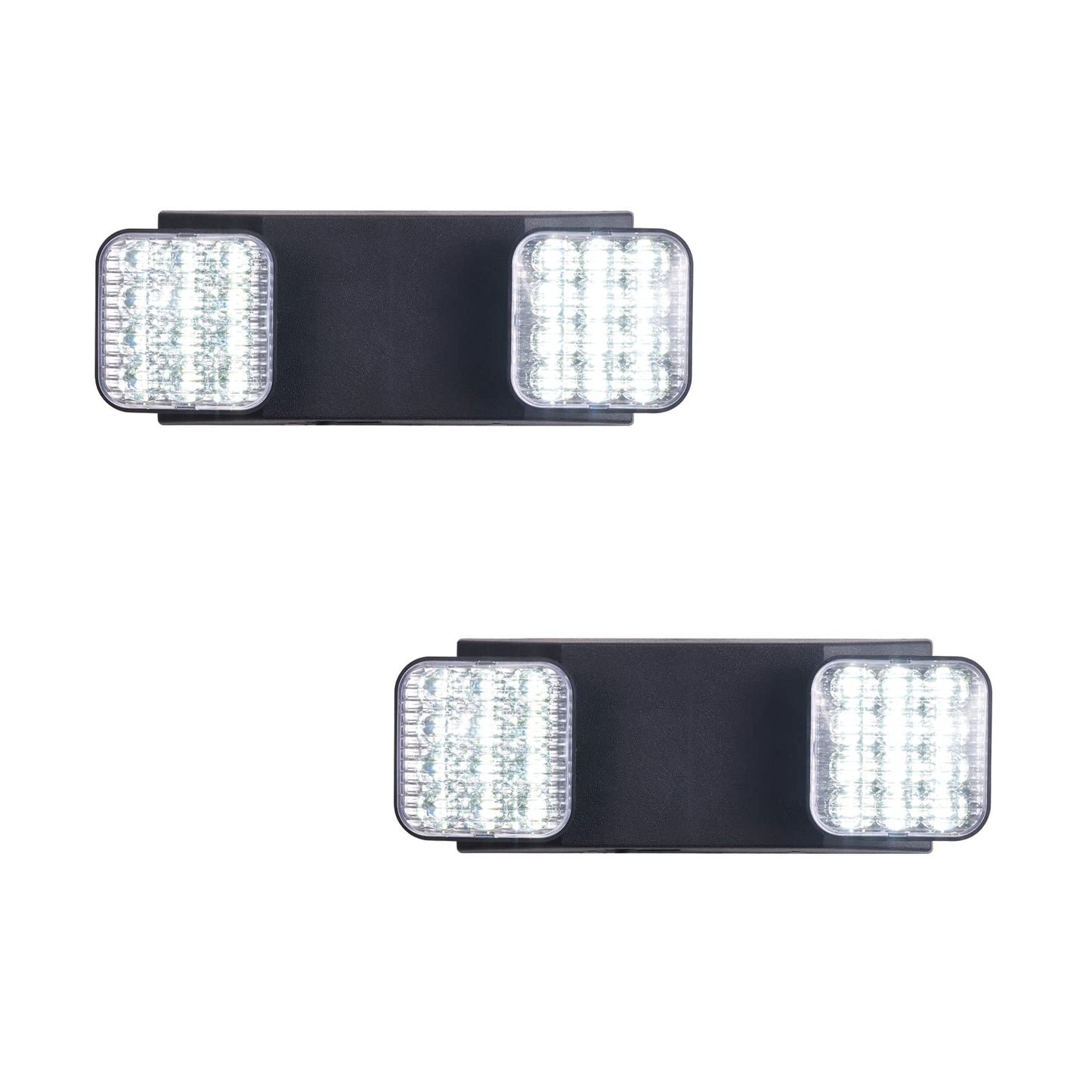 Cm Mzy Black Emergency Lights With Battery Backup Commercial Emergency Light Two Adjustable Led Light Head Emergency Lighting Fixtures 120-277V Ac  Ul Certified  2 Pack