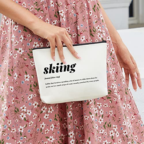 fkovcdy Ski Bag for Women Skiing Accessories Skiing Definition Makeup Bag for Ski Lover Gifts for Sports Lovers Enthusiast...