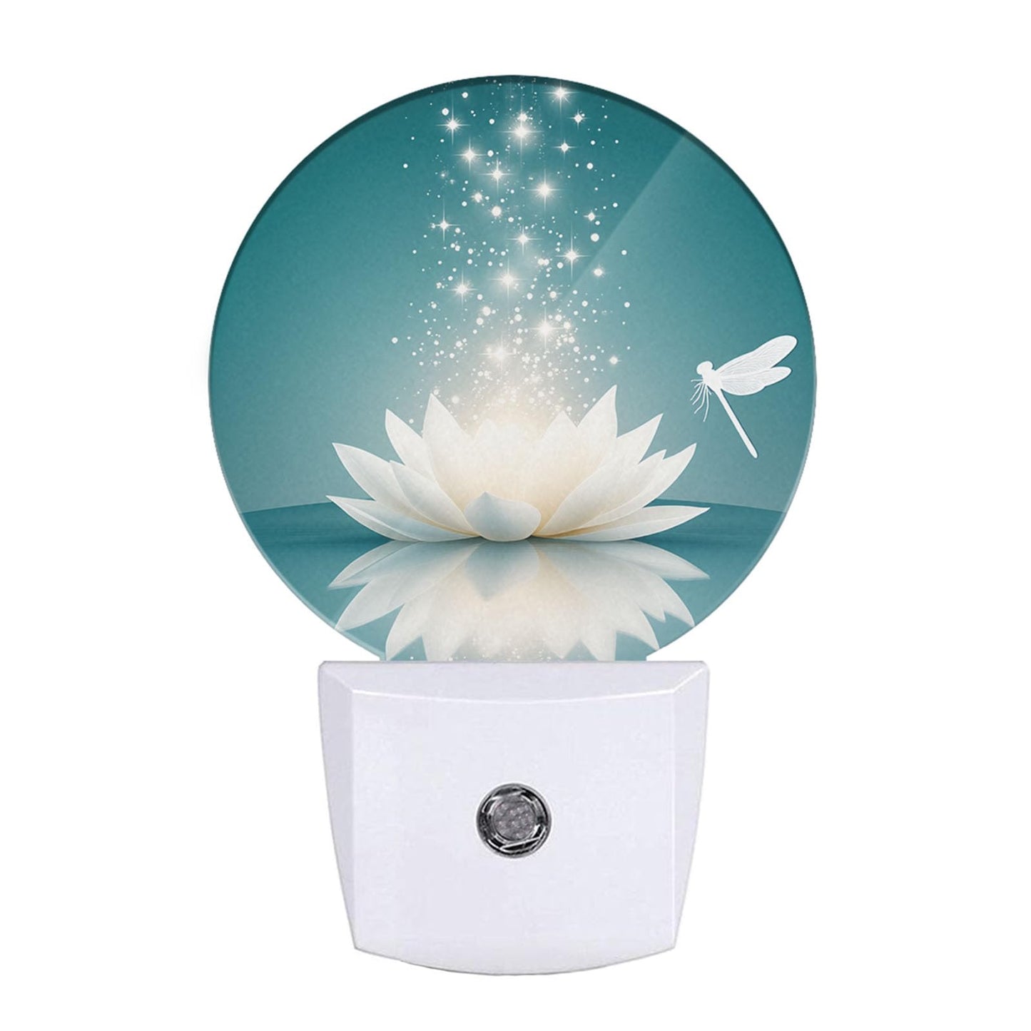 Ekobla Lotus Night Light  Water Lily In Pond Dragonfly Floral Plug-In Night Lights With Dusk-To-Dawn Sensor For Bedroom Bathroom Living Room 0.5W Sleep Friendly For Women Girls Boys Gift