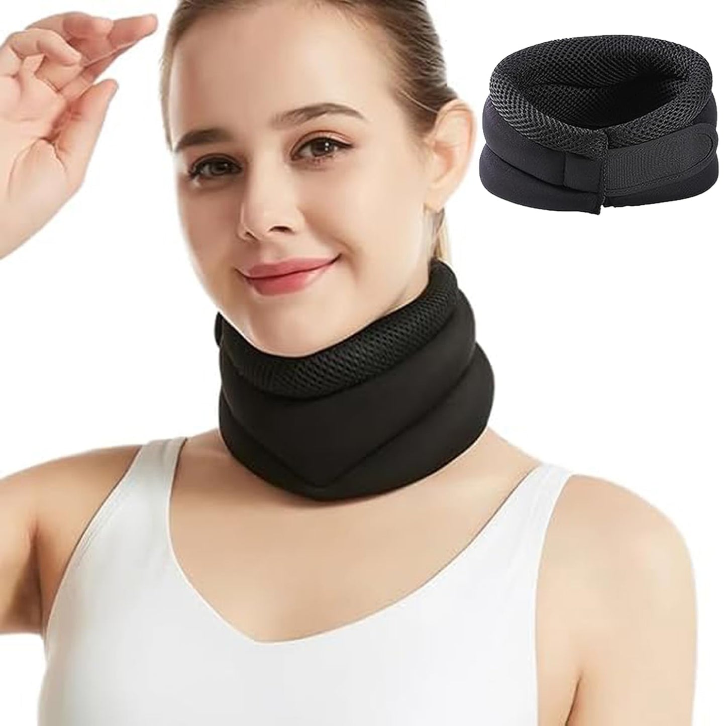 Oprtuisi Anti-Snoring Neck Support, Adjustable Soft Foam Neck Brace, Ergonomic Design for Sleep, Men & Women