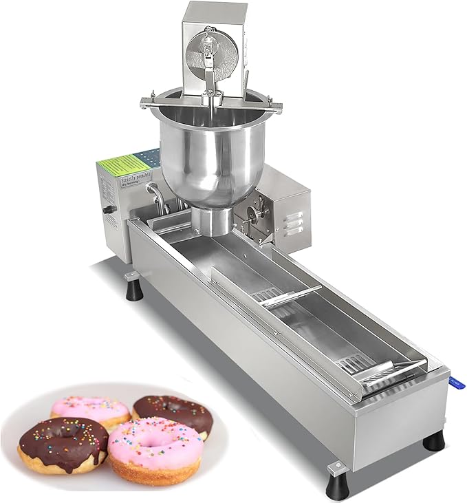 Commercial Single Row Mini Donut Maker Machine,Frying Donuts Maker,Automatic Doughnut Maker, For Restaurant, Bakery, Party, Dessert Shop, 450-800 Pcs/Hour