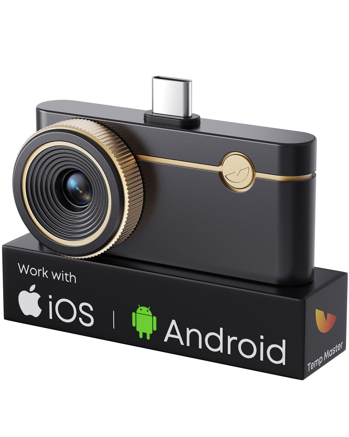Thermal Master P3 - Thermal Camera for iOS & Android, 8mm Macro Vision Infrared Imager w/Manual Lens, 512x384 Super Ir Resolution, 3.6℉ Accuracy, 35mk NETD, Work for Home PCB Inspection, Black