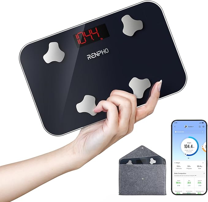 RENPHO Elis Go Travel Smart Scale with BMI, Body Fat, Muscle Mass | 13 Body Metrics via Bluetooth for Health Tracking, wit...