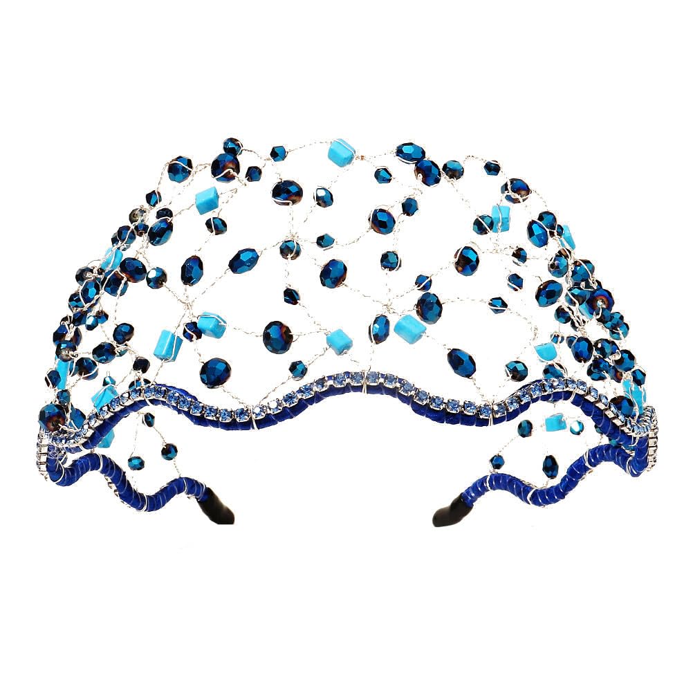 Bridal Headpiece Rhinestone Wedding Headband: Crystal Pearl Diamond Wedding Hair Bands Vintage Rhinestone Bead Crown Headwear fo