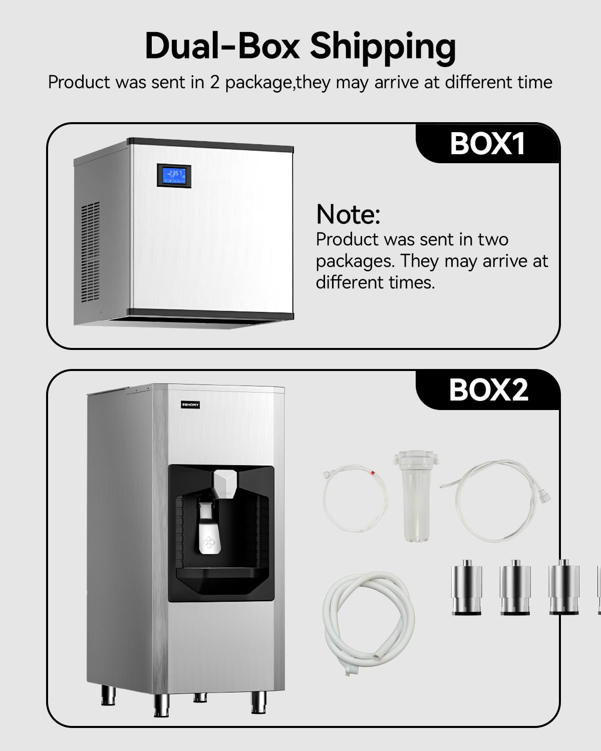 EUHOMY Commercial Ice Maker Machine 500Lb/24H, Ice Ready in 10-15 min,SECOP Compressor, Industrial Ice Machine with 130Lbs Automatic Ice Bin Dispenser, Ice Maker Machine for Hotel/Restaurant/Business