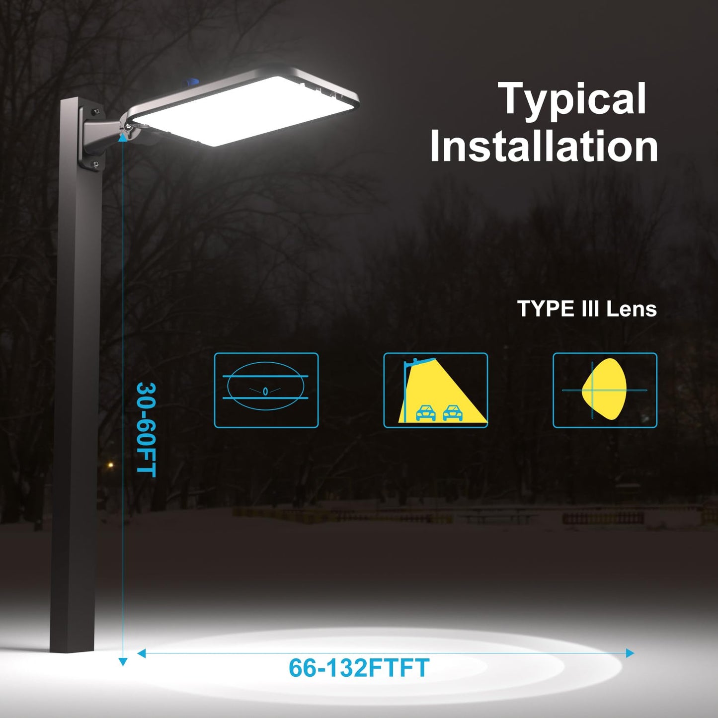 Lightdot 500W Parking Lot Lighting 75000Lm 5000K Led Parking Lot Lights With Dusk To Dawn Photocell  Ip65 Waterproof Arm Mount-2Pack (Coverage: 66~121Ft At Height:30~55Ft)