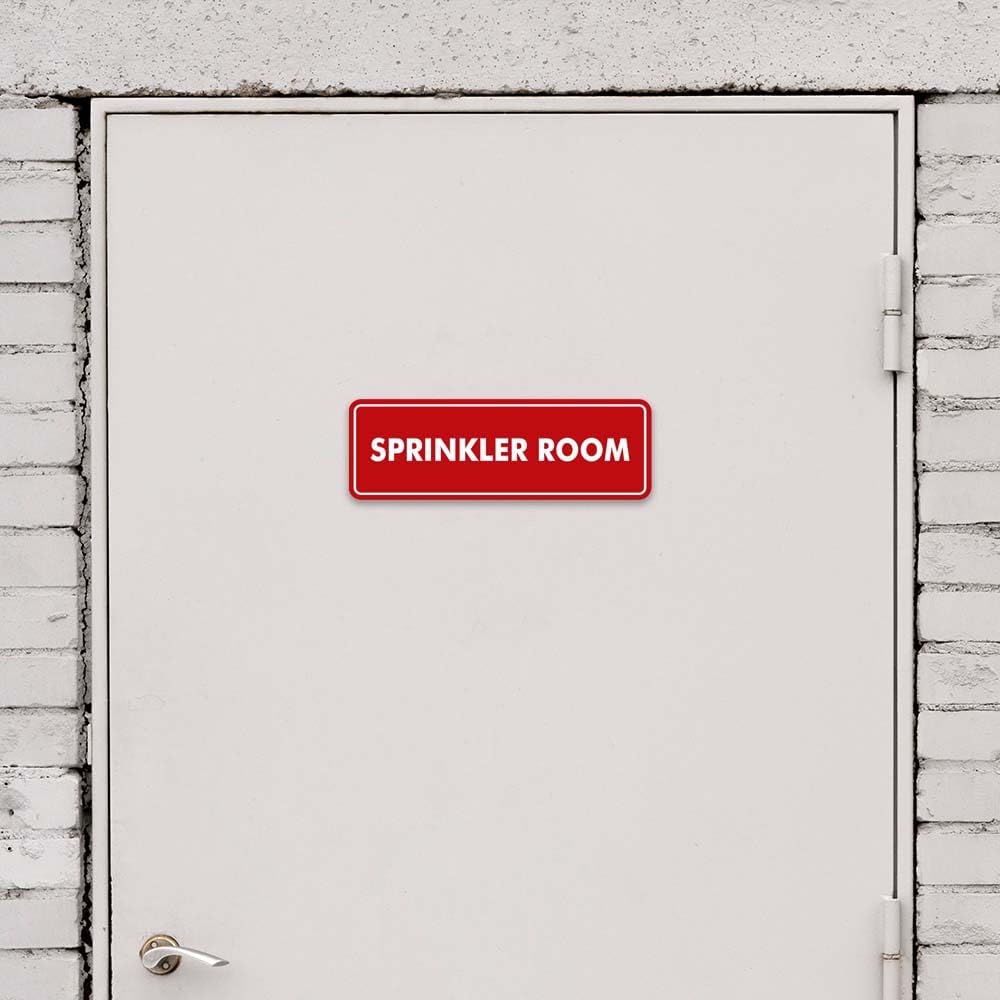 Signs ByLITA Standard Sprinkler Room Sign (White) - Small 2 Pack