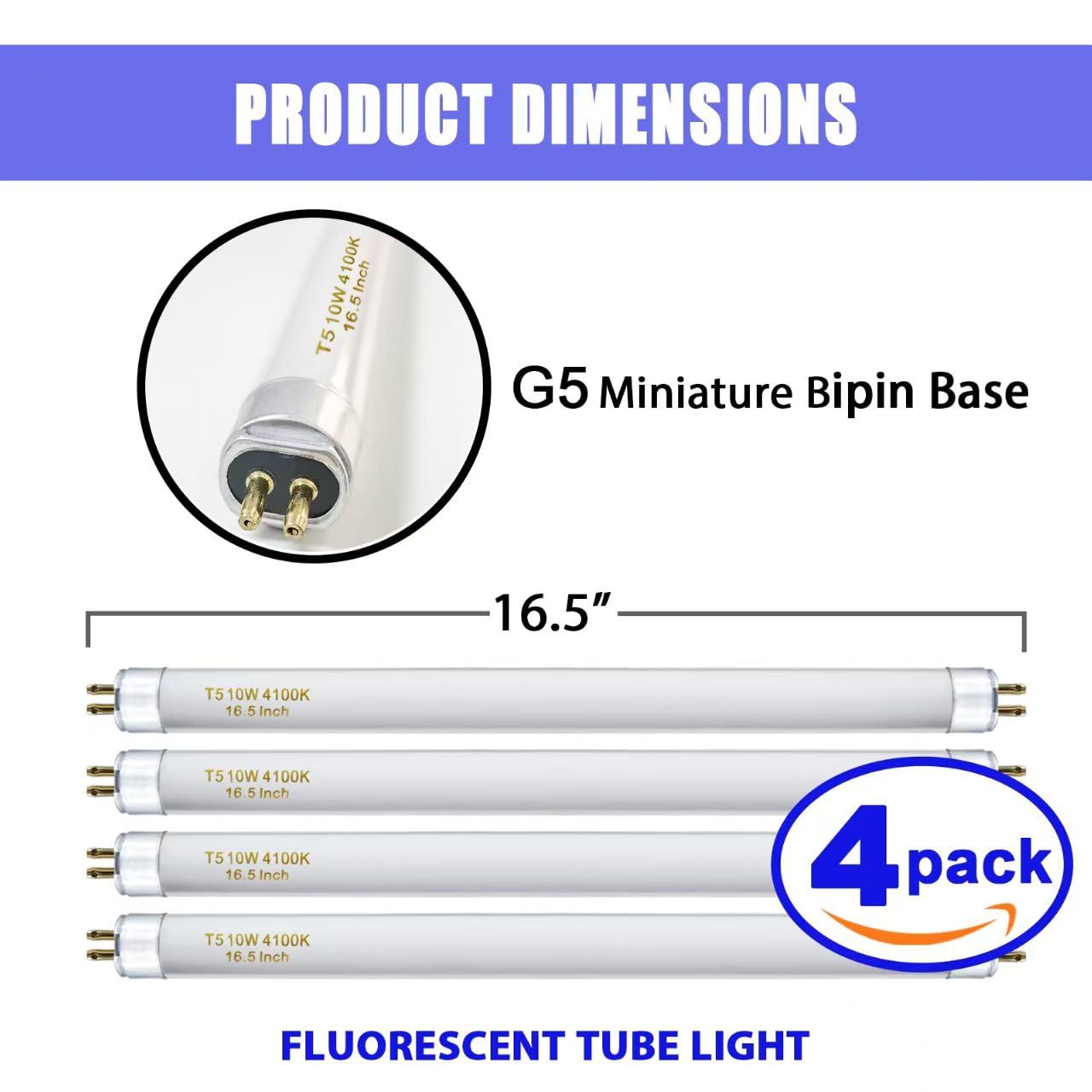 T5 10 Watt F10T5/Cw Light Bulb 16  Under Cabinet Lights Cool White  T5 10W Fluorescent Bulb Compatible With Jasco Philips  Sylvania Lighting Fixture  900Lm G5 Base  4Pack