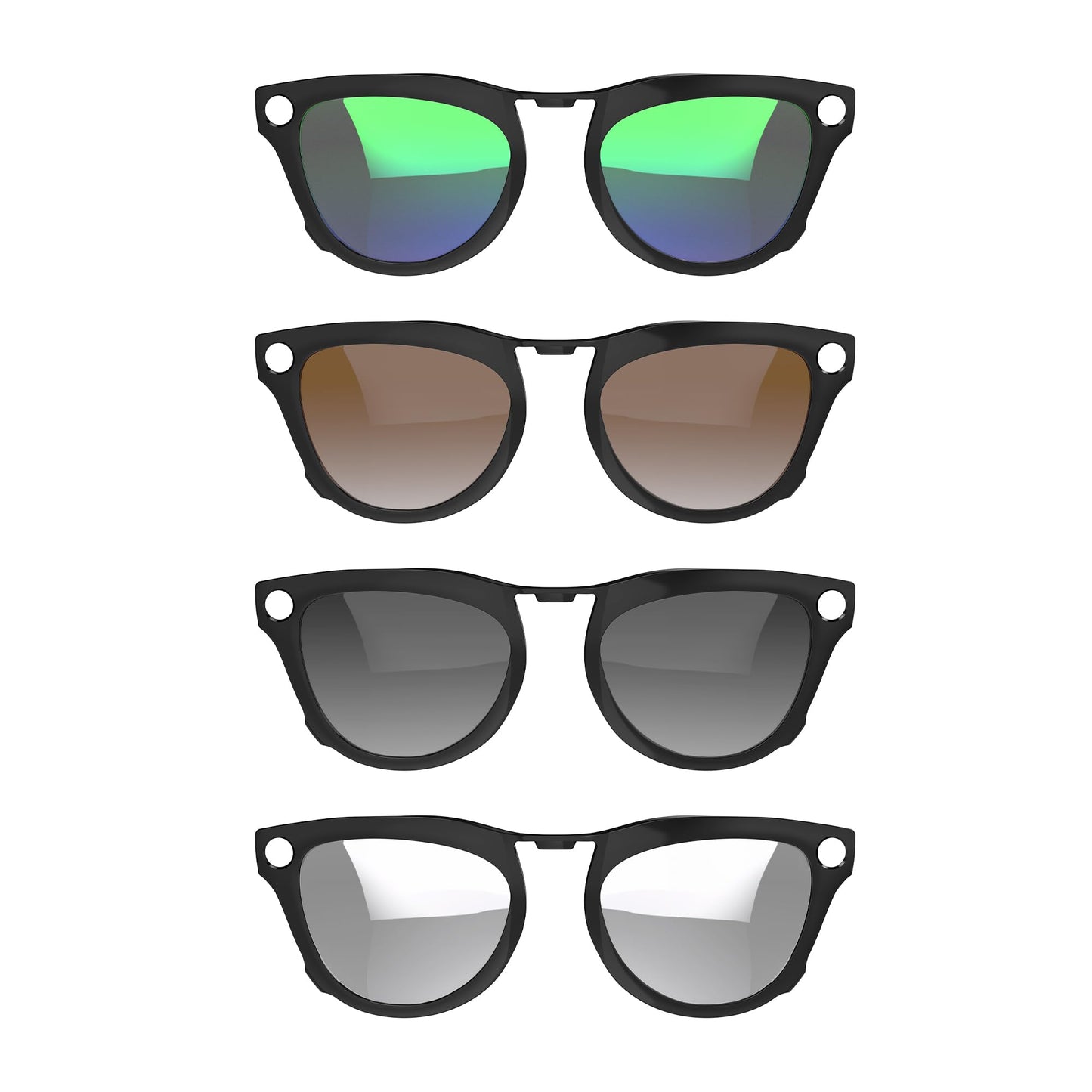 Hibloks 4Pcs Polarized Clip For Ray-Ban Meta Skyler (Rw4010 52-20) Smart Glasses, Black Frame Discoloration Clips For Ray-Ban Sk