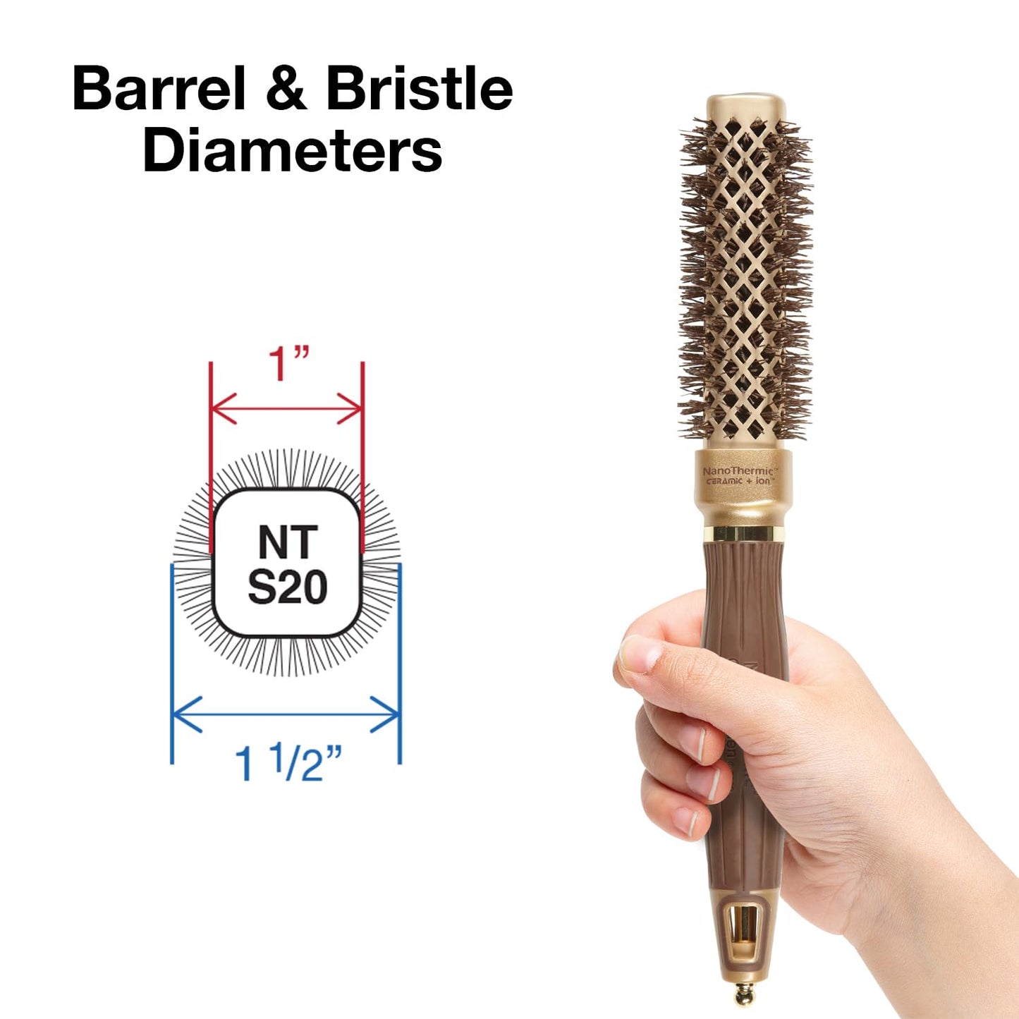 Olivia Garden NanoThermic Ceramic + Ion Square Shaper Thermal Hair Brush - Not Electrical - Professional Blowout Brush for Norma