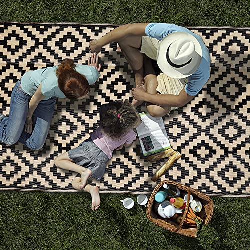 SAND MINE Waterproof Outdoor Rug 5x8 ft, Plastic Reversible Rug, Modern Area Rug, Large Floor Mat for Outdoors, RV, Patio,...