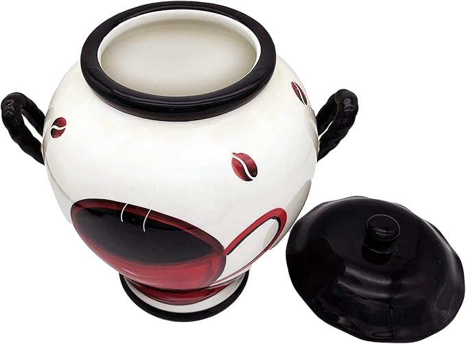 ACK Tuscany Colorful Coffee Bean Collection Cookie Jar with Lid and Rubber Seal, Food Storage Jar, Kitchen Décor, Snack Storage Container for Cookie, Candy