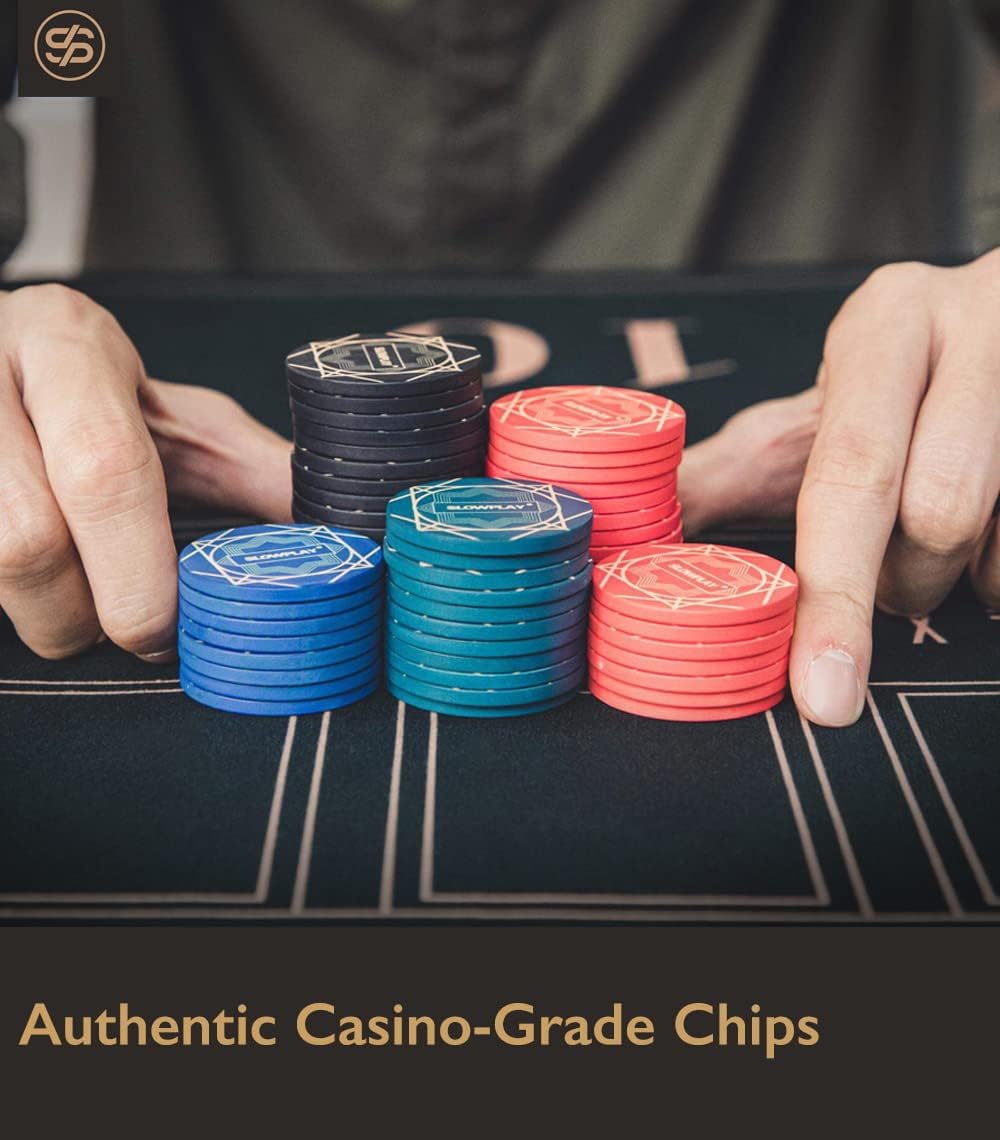 SLOWPLAY Nash Ceramic Poker Chips in Bulk, Casino Grade Ceramic 12-Gram Poker Chip for Texas Hold'em, 43mm Professional Chips Pack of 50 with Denomination of 100