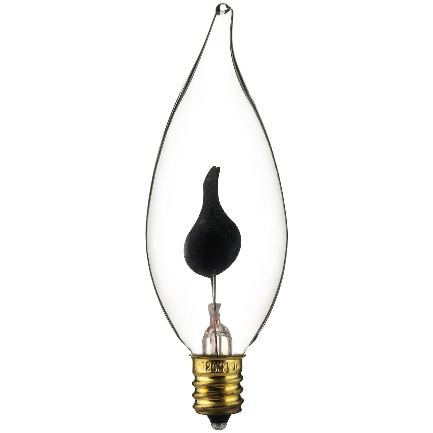 Sunlite Flame Tip Halloween Incandescent Bulbs, Candelabra Base E12, 25 Pack, Orange, Model 40105, Glass