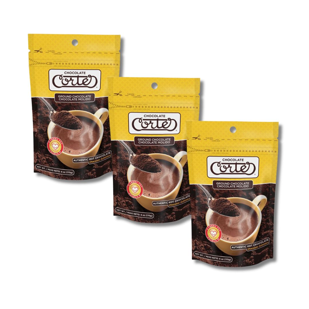 CHOCOLATE CORTÉS Ground Chocolate (Molido) 5 Ounces - 3 Pack Pouches