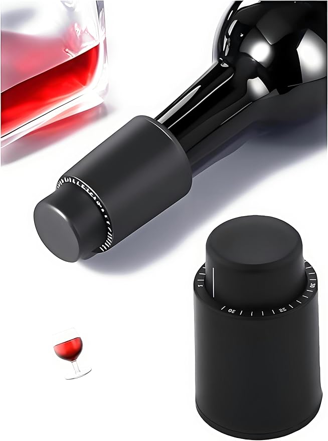 2 Pack Wine Stoppers,Reusable Wine Bottle Stoppers,Vacuum Wine Preserver With Time Scale, Keep Your Wine Fresh,The Perfect Choice For Wine Lovers.