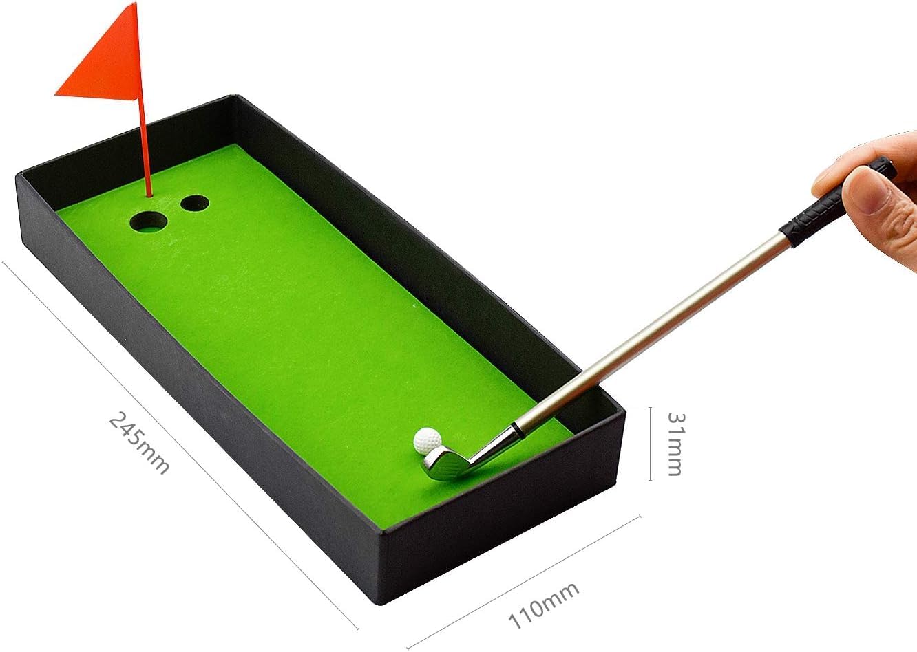 Mini Golf Club Putter Ballpoint Pen Set in Gift Box for Golfers, Desktop Decoration, School Supply, and Golf Accessories Combo