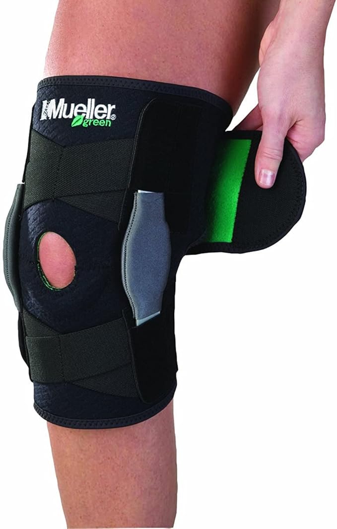 MUELLER Sports Medicine Green Self-Adjusting Hinged Knee Brace, Knee Pain Relief Support for Men and Women, Ideal for Arth...