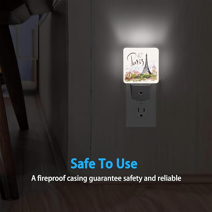 Eiffel Tower Night Light,Paris Tower Night Lights Plug into Wall Dusk to Dawn Sensor Led Lamp for Women Men,Led Lights for Stairway/Hallway/Bedroom,0.5W