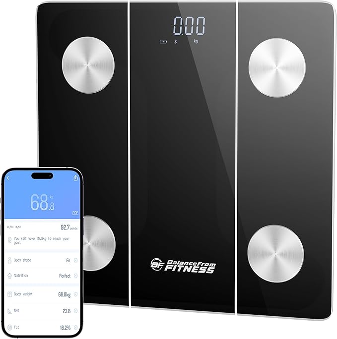 BalanceFrom Smart Scale for Body Weight Digital Bathroom Bluetooth BMI Body Fat Scale with 12 Body Composition Analyzer, T...