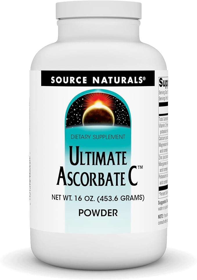 Source Naturals Ultimate Ascorbate C Powder - Vitamin C - 1000 mg Supports Immune System - 16 oz