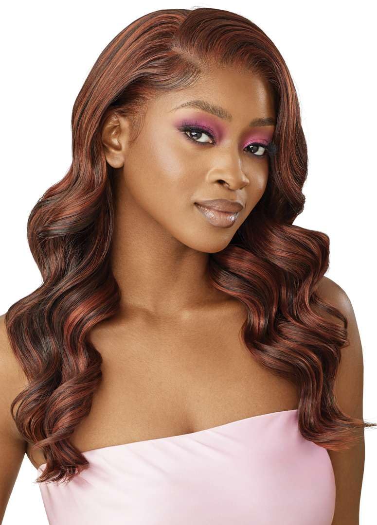 Outre Airtied 100% Fully Hand-Tied Wig - Human Hair Blend - Natural Body Wave 22 (OFF BLACK 1B)