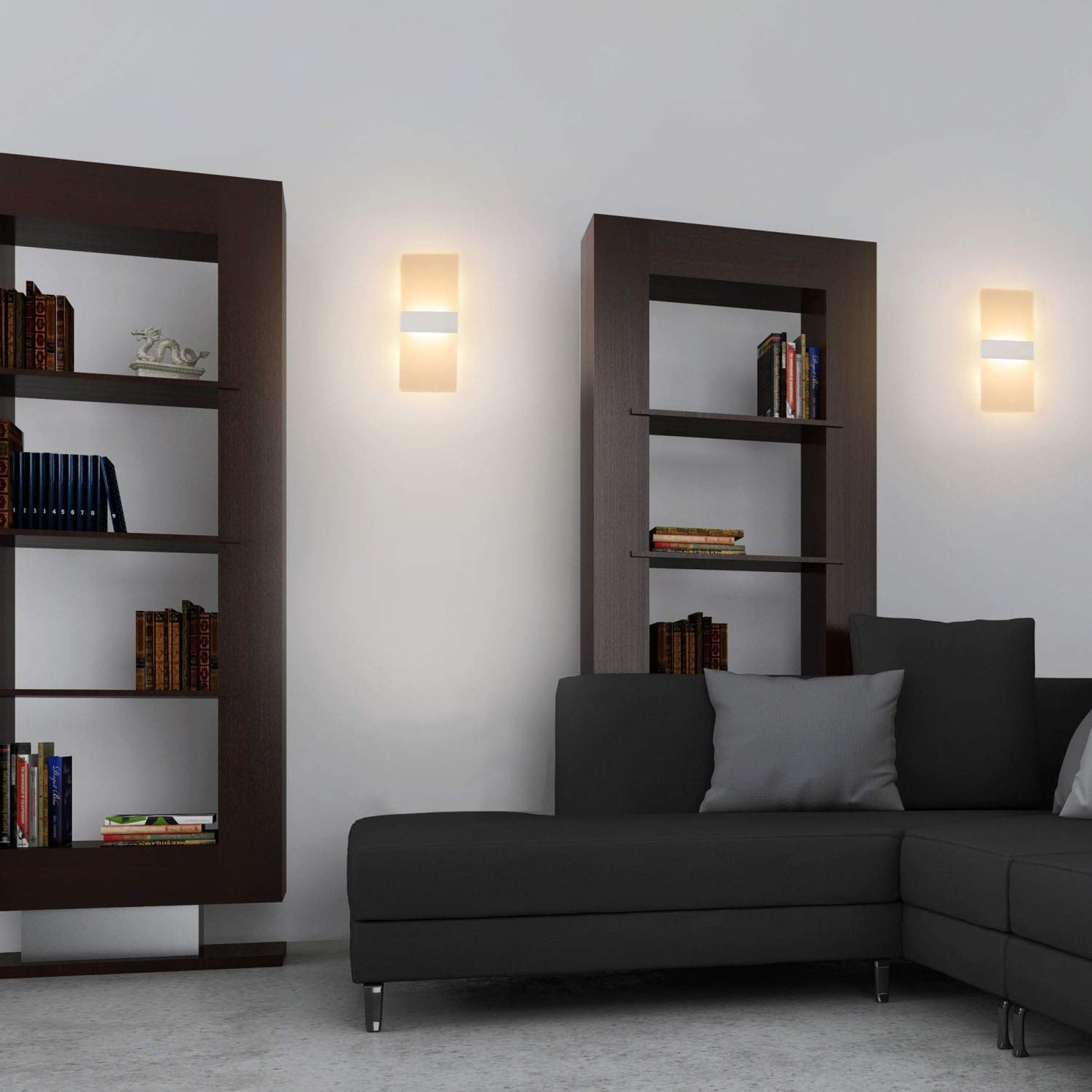 Changm Led Wall Sconce 12W Modern Acrylic Light Fixture, Warm White, 3 Pack For Living Room, Bedroom, Hallway