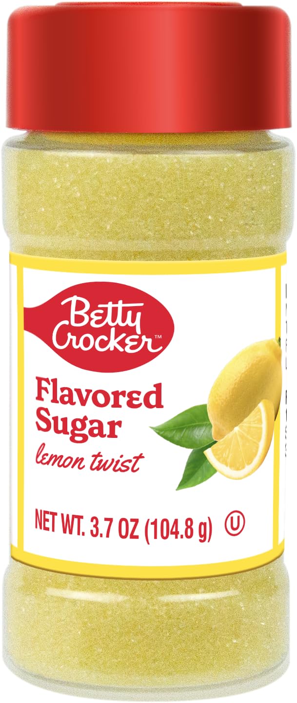 Betty Crocker Lemon Twist Flavored Sugar - Citrus Dessert Sugar for Baking, Cocktails & More, 3.7 oz