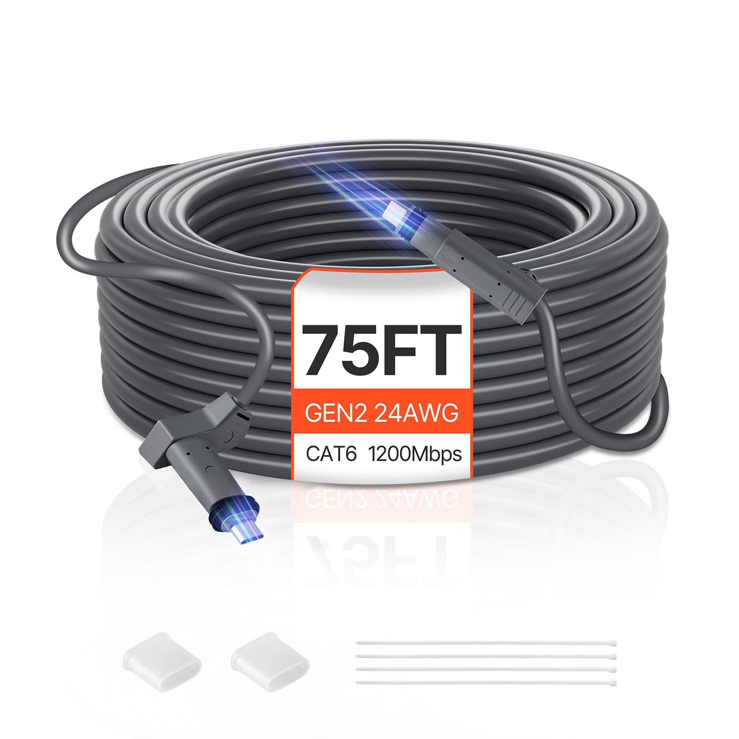 Vevor Starlink Gen 2 Cable, 75 Ft, 24 Awg Copper Core, Durable Extension Cable For Standard Generation 2, Compatible With Starli