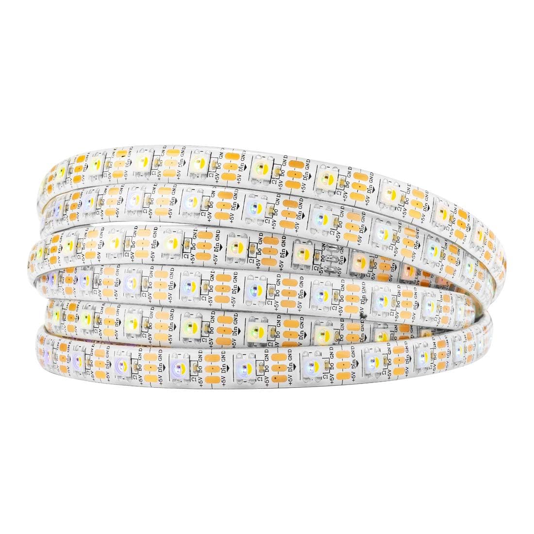 Btf-Lighting Sk6812 Rgbw Led Strip 16.4Ft Ip65 White Pcb 300 Leds Rgb+Natural White Individually Addressable 60Pixel/M